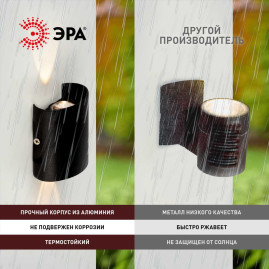 Уличный настенный светильник ЭРА Pictor WL57-2 BK Б0064544