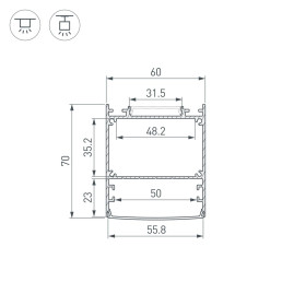 Профиль Arlight Line-6070-3000 Anod Black 047506