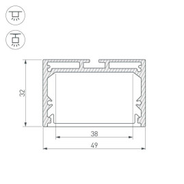 Профиль Arlight SL-LINE-4932-2000 ANOD 019308