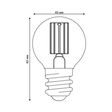 Лампа светодиодная Uniel E27 4W 3000K прозрачная LED-G45-4W/3000K/E27/CL GLY01TR UL-00011940