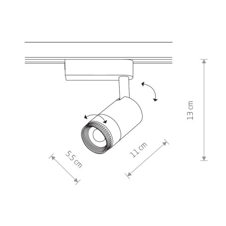 Трековый однофазный светильник Nowodvorski Profile Zoom Led Black 7626