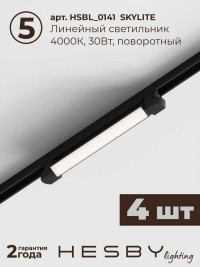 Трековая система со светильниками №1 однофазная накладная Hesby Lighting Skylite HSBL_kompl_S001_NI4B4K