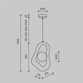 Подвесной светильник Maytoni Modern Opus MOD380PL-01W
