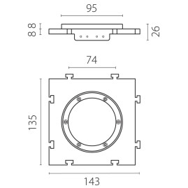 Рамка скрытого монтажа (суппорт д/натяжного потолка) д/встраиваемых светильников с наружным диаметром 80-90мм Anello Lightstar 012000