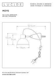 Настольная лампа Lucide Moys 45987/01/33