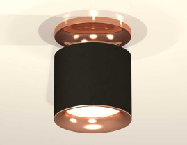 Комплект накладного светильника Ambrella light Techno Spot XS7402122 SBK/PPG черный песок/золото розовое полированное (N7930, C7402, N7015)