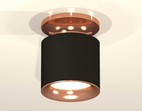 Комплект накладного светильника Ambrella light Techno Spot XS7402122 SBK/PPG черный песок/золото розовое полированное (N7930, C7402, N7015)