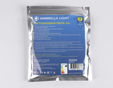 Светодиодная лента Ambrella Light 18W/m 240LED/m 2835SMD холодный белый 5M GS3303