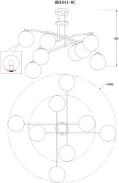 Подвесная люстра MyFar Aerton MR1941-8C