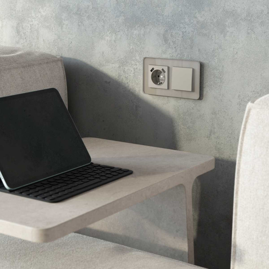 Выключатель одноклавишный (дымчатый) W1210004/ a069447