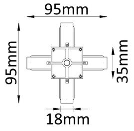 Соединитель X-образный однофазный Crystal Lux CLT 0.211 04 BL