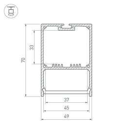 Профиль Arlight SL-LINE-4970-2000 ANOD 019297