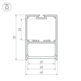 Профиль Arlight SL-LINE-4970-2000 ANOD 019297