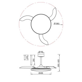 Люстра-вентилятор Mantra SLIM FAN 9055