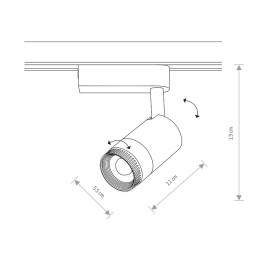 Трековый однофазный светильник Nowodvorski Profile Zoom Led White 7623
