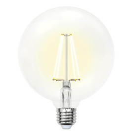 Лампа светодиодная филаментная Uniel E27 10W 3000K прозрачная LED-G125-10W/WW/E27/CL PLS02WH 10534