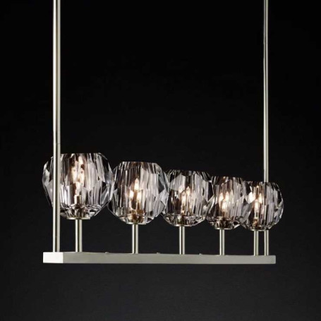Подвесная люстра Imperium Loft Rh Boule De Cristal Linear Chandelier 5 Nickel 240205-22