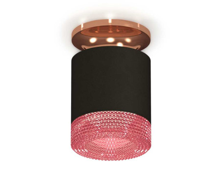 Комплект накладного светильника Ambrella light Techno Spot XS7402123 SBK/PPG черный песок/золото розовое полированное (N7930, C7402, N7193)