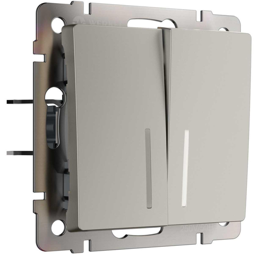 Выключатель двухклавишный с подсветкой (дымчатый) W1220104/ a069457