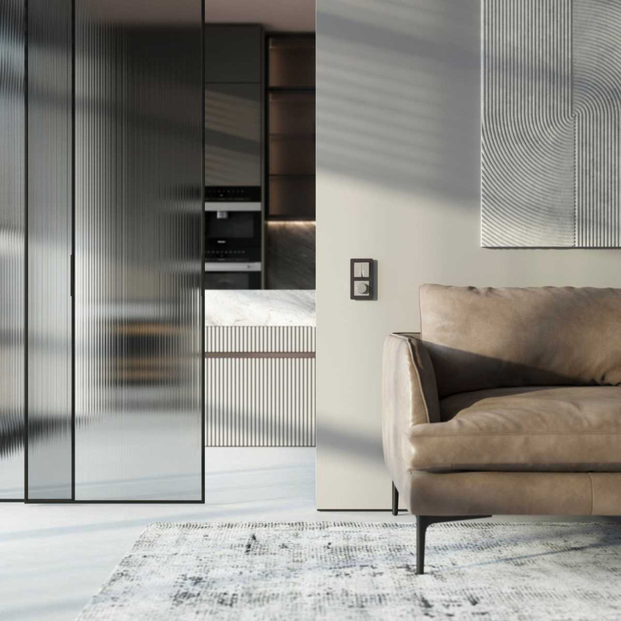 Выключатель двухклавишный с подсветкой (дымчатый) W1220104/ a069457