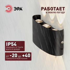 Уличный настенный светильник ЭРА Pictor WL57-6 BK Б0064529