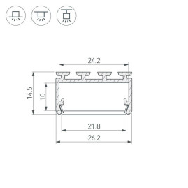 Профиль Arlight PLS-LOCK-H15-2000 ANOD 027737