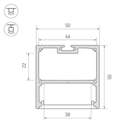 Профиль Arlight SL-LINE-5050-2000 ANOD 019304