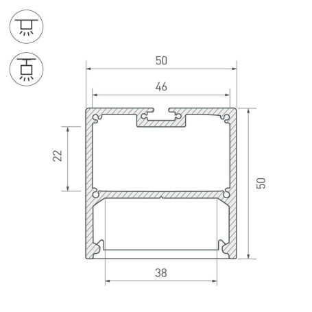Профиль Arlight SL-LINE-5050-2000 ANOD 019304
