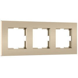 Рамка на 3 поста Slab шампань софт W0032911 a071625