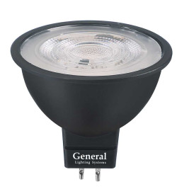 Лампа General GLDEN-MR16-7-230-GU5.3-4500 Черная Dif 60