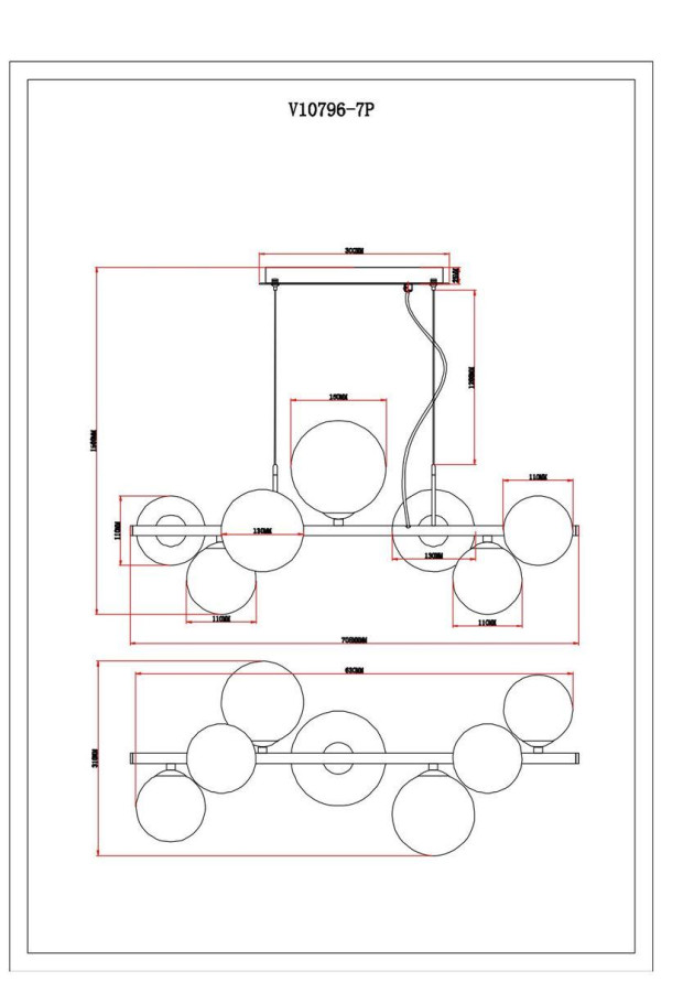 Подвесная люстра Moderli Renny V10796-7P