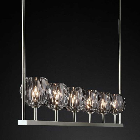 Подвесная люстра Imperium Loft Rh Boule De Cristal Linear Chandelier 6 Nickel 240203-22