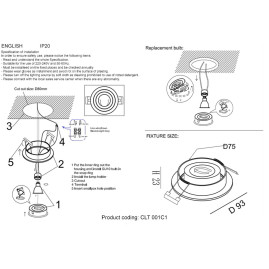 Встраиваемый светильник Crystal Lux CLT 001С1 WH
