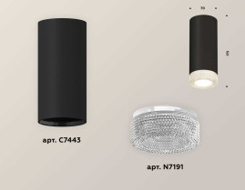Комплект накладного светильника Ambrella light Techno Spot XS7443010 SBK/CL черный песок/прозрачный (C7443, N7191)