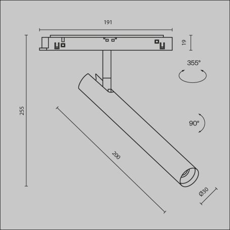 Трековый светодиодный светильник Maytoni Technical Magnetic Exility Focus T TR141-2-6W4K-M-B