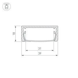 Профиль Arlight ARH-Wide-W39-2000 Anod 030982