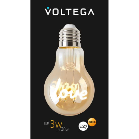 Лампа светодиодная филаментная Voltega 271 E27 3W 2400K желтая 8580