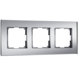 Рамка на 3 поста Werkel Senso серебряный стекло soft-touch W0033106 4690389200427