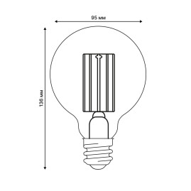 Лампа светодиодная Uniel E27 5W 3000K прозрачная LED-G95-5W/3000K/E27/CL GLY01TR UL-00011942