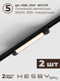Трековая система со светильниками №10 однофазная накладная Hesby Lighting Skylite HSBL_kompl_S010_NI2B3K