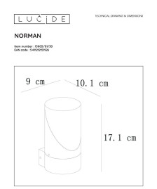 Уличный настенный светильник Lucide Norman 15805/01/30