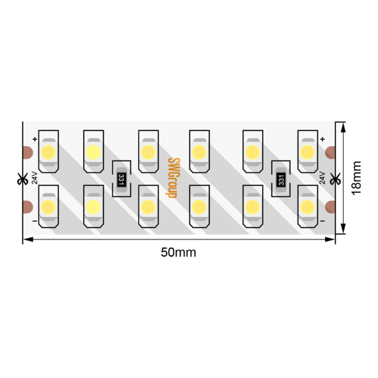 Светодиодная лента SWG 19,2W/m 240Led/m 3528SMD теплый белый 5M SWG3240-24-19.2-WW-М 010110
