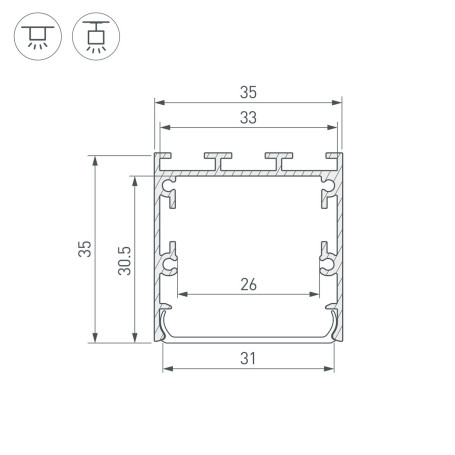 Профиль Arlight Line-S-3535-2500 Anod 041825