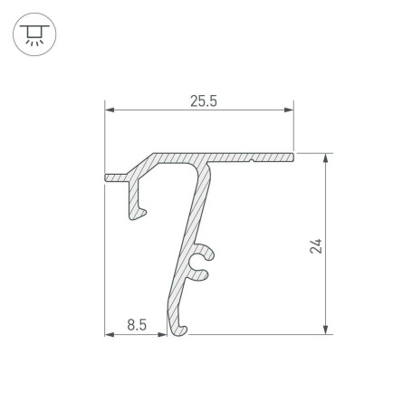 Профиль Arlight Stretch-Shadow-Tech-Ceil-2000 Black 040704