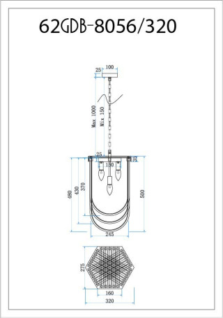 Подвесной светильник Garda Decor 62GDM-8056-320