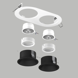 Комплект со светильником Lightstar Domino Round (214656+214607+214607+214006+214006) D6560707WMOD