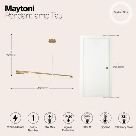 Подвесной светильник Maytoni Tau MOD166PL-L20G3K