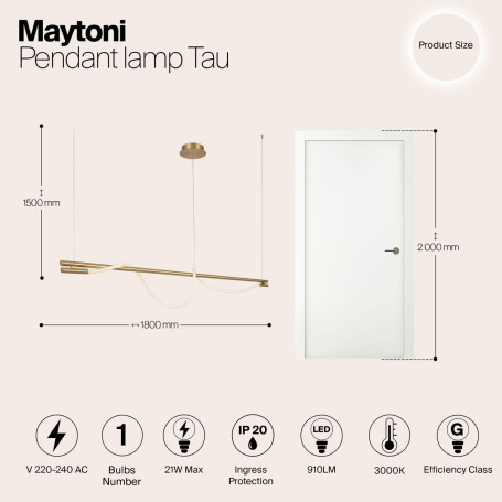 Подвесной светильник Maytoni Tau MOD166PL-L20G3K