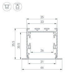 Профиль встраиваемый Arlight Linia49-F-S-3000 Anod 041872