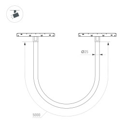 Трековый светодиодный светильник Arlight Mag-Orient-Tube-Elastic-R25-L5000-70W Warm3000 044337